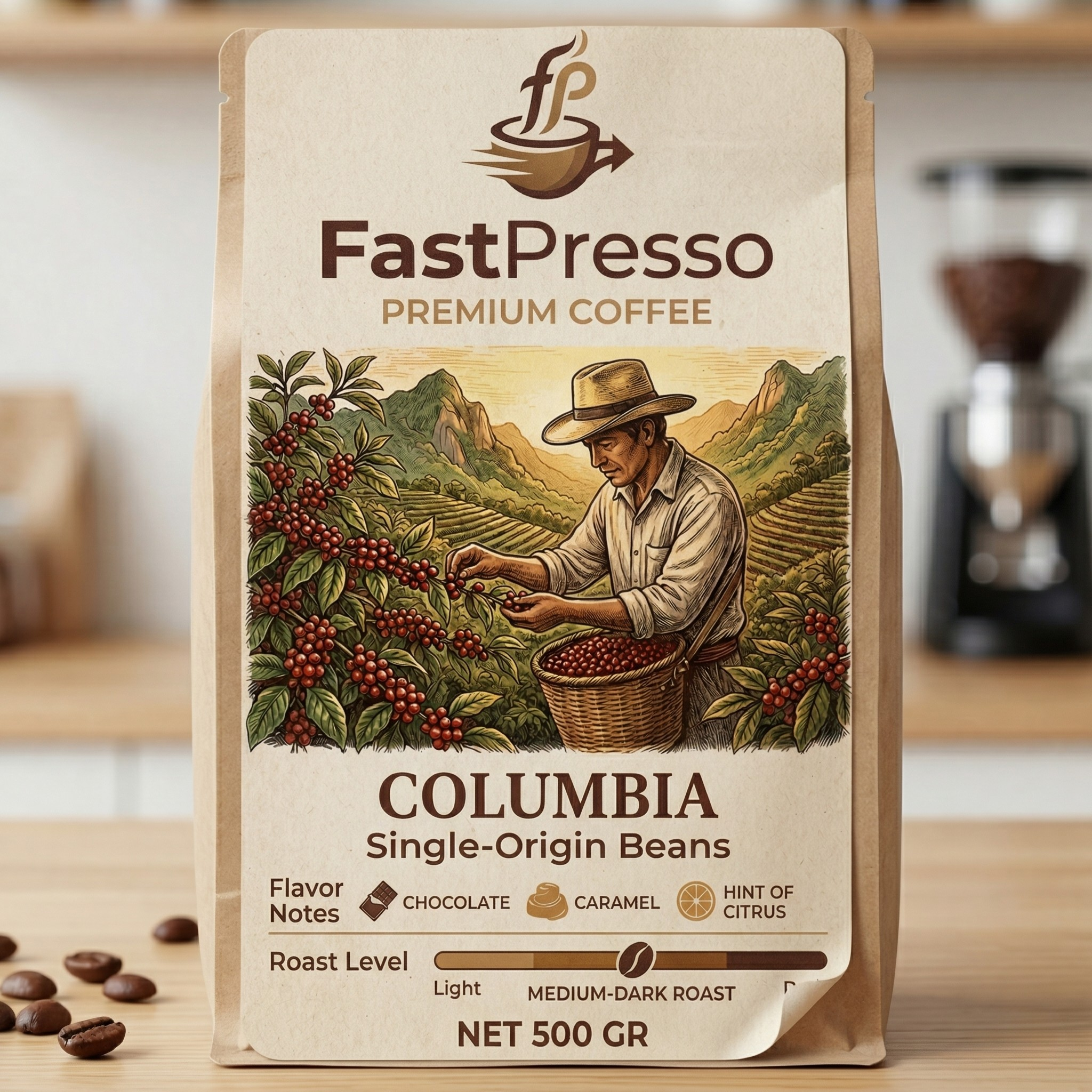 FastPresso Columbia Single Origin Filtre Kahve  - Orta-Koyu Kavrum Çekirdek Kahve