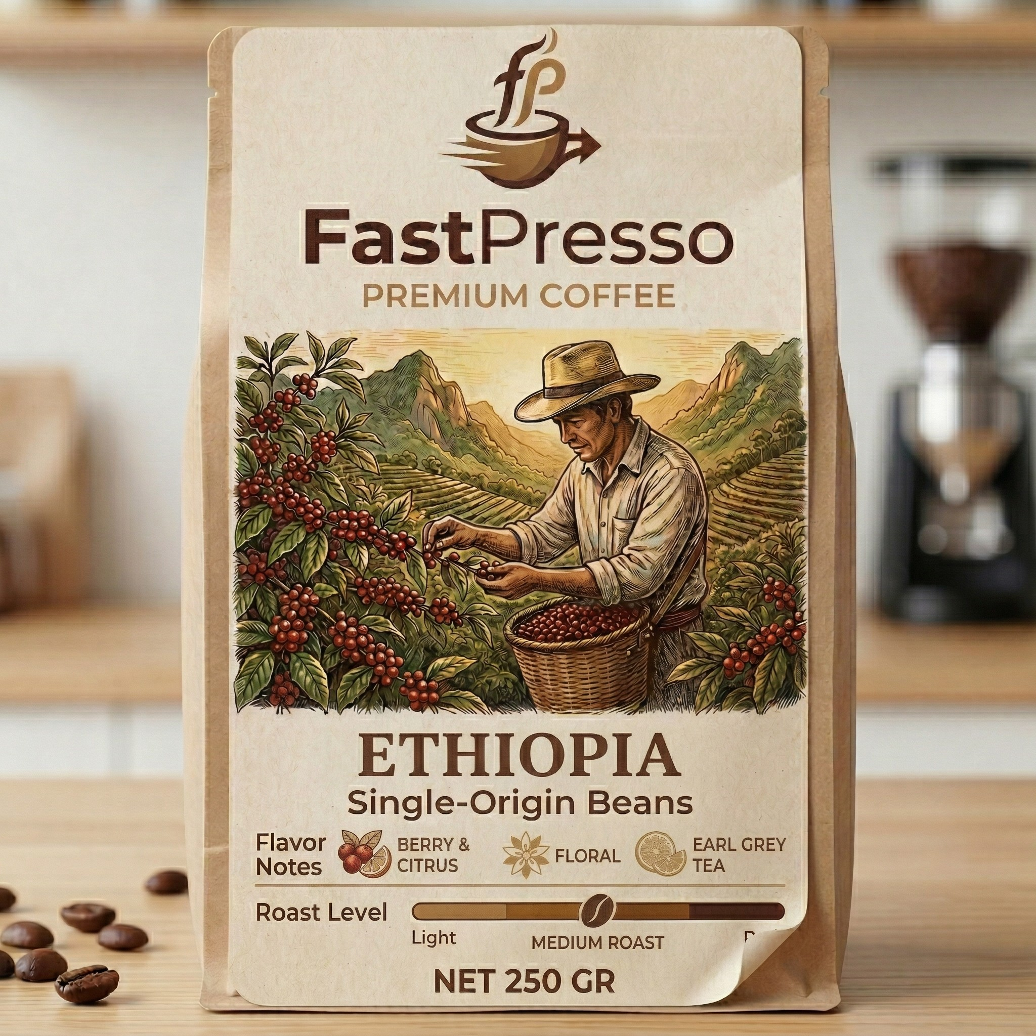 FastPresso Ethiopia Single Origin Çekirdek Kahve